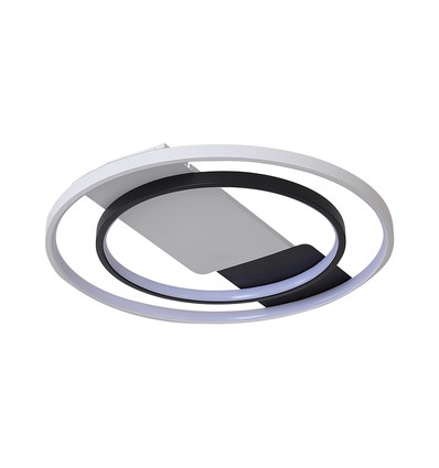 50W LED loftslampe, CCT 3-i-1 - Ø50,5cm, hvid/sort kant, inkl. fjernbetjening