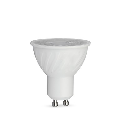 GU10 6W LED pære - 445lm, 38°, Samsung LED chip, hvid plast, erstatter 60W