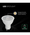GU10 6,5W LED pære - 110 grader, Samsung LED chip, 445lm, Erstat 60W