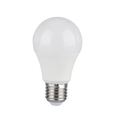 E27 9W LED pære - A60, 806lm, erstatter 60W, hvid plast
