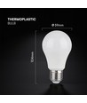 E27 9W LED pære - A60, 806lm, erstatter 60W, hvid plast