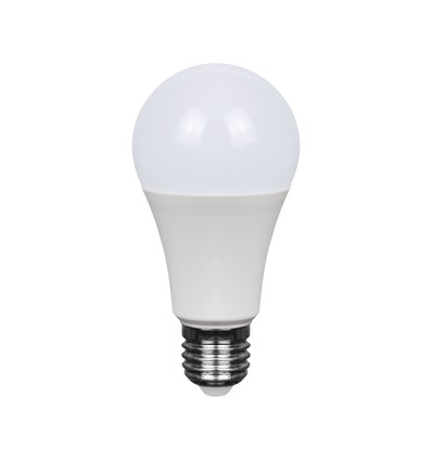 E27 11W LED pære - A60, erstatter 75W, plast kabinet