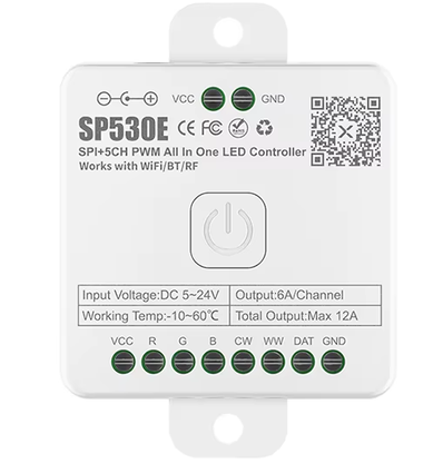 Løbelys SPI 5i1 strip controller - RF, 12V/24V