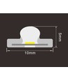 5m. 230V RA93 vandtæt HiCri slim COB strip - Inde / Ude, IP67, 296 LED, 10W/m, tape på bagsiden