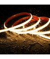 5m. 230V RA93 vandtæt HiCri slim COB strip - Inde / Ude, IP67, 296 LED, 10W/m, tape på bagsiden
