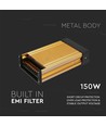150W / 12V DC strømforsyning - 12.5A, IP45 regntæt, metal, slim design