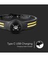 3W+5W genopladelig LED pandelampe - 470lm, 230° vidvinkel, IP44, inkl. batteri