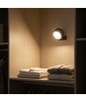 4,5W Genopladelig væglampe CCT - IP20, Rund, Mat sort, 360° roterbar, inkl. lyskilde