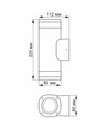 GU10 dobbelt facade væglampe - IP54 udendørs, grå, op/ned lys, uden lyskilde