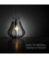 E27 Designer pendel, Ø42cm - Mat sort, dekorativ loftlampe, uden lyskilde