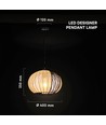 E27 Designer pendellampe - Ø40cm, Matt sort og beige, uden lyskilde