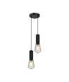Designer pendellampe til 2xE27 - Mat sort, Ø11x31,7cm, uden lyskilde