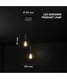 Designer pendellampe til 2xE27 - Mat sort, Ø11x31,7cm, uden lyskilde