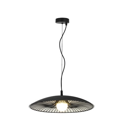 G9 Designer pendellampe - Sort/hvid, metal og glas, Ø45cm, justerbar højde op til 1,5m, uden lyskilde