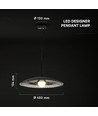 G9 Designer pendellampe - Sort/hvid, metal og glas, Ø45cm, justerbar højde op til 1,5m, uden lyskilde