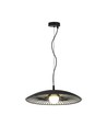 Designer pendellampe - Ø60cm, G9 fatning, sort/hvid metal og glas, uden lyskilde