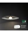 Designer pendellampe - Ø60cm, G9 fatning, sort/hvid metal og glas, uden lyskilde
