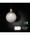E27 designer pendelophæng - Ø10cm, børstet messing og røgfarvet glas, uden lyskilde