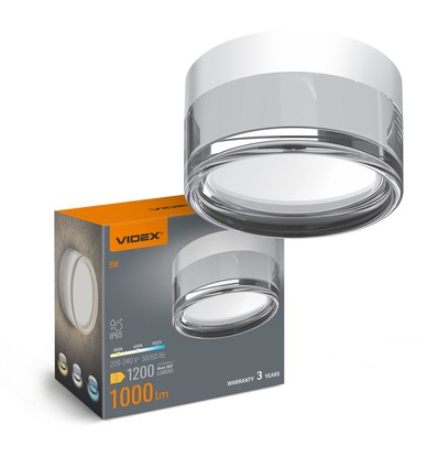 9W Udendørs væg/loftlampe - IP65, 3CCT, hvid, rund, Bulkhead