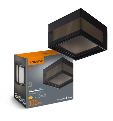 9W LED væg/loftlampe, RA90 - IP65, 111lm/W, CCT, sort, bulkhead, inde / ude