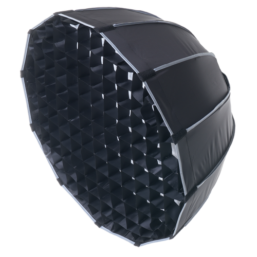Softbox med raster, Ø65cm - Passer til 200W og 300W projektør til foto og video, Sort