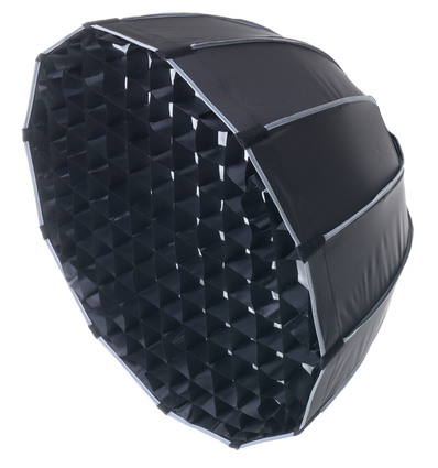 Softbox med raster, Ø65cm - Passer til 200W og 300W projektør til foto og video, Sort