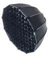 Softbox med raster, Ø65cm - Passer til 200W og 300W projektør til foto og video, Sort