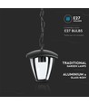 E27 havelampe i aluminium - IP44 udendørs, sort, 74cm høj, uden lyskilde