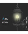 E27 udendørs væglampe / lanterne - Mat sort, IP44, opadvendt lys, uden lyskilde