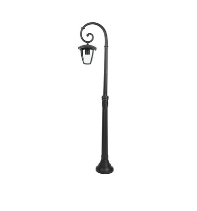 E27 havelampe på stander - Sort, IP44 udendørs, aluminium, højde: 136,5 cm, uden lyskilde