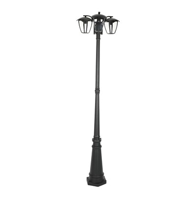 199cm 3 x E27 havelampe - IP44, grafit sort, aluminium, 3-årig garanti