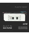 Vt-22061 strømforsyning 60W - led, plast, slim, 12V, IP67