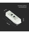 VT-22065 strømforsyning 60W - LED plast slank 12V IP67, 5 års garanti