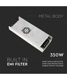 350W / 24V DC strømforsyning til LED - 15A, IP20, Slim design, metalkabinet