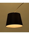 Sort LED gulvlampe med marmorfod - E27 fatning, max 60W, 192cm høj, moderne design