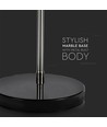 Sort LED gulvlampe med marmorfod - E27 fatning, max 60W, 192cm høj, moderne design