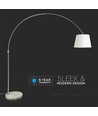 E27 gulvlampe med marmorfod, 192cm - Elfenben, metal, max 60W, uden lyskilde