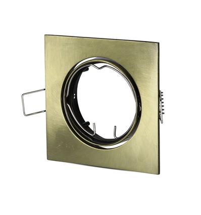 GU10 indbygningsspot, firkantet - Guld, Hul: Ø7,4 cm, Mål: 8,2 x 8,2 cm, uden lyskilde