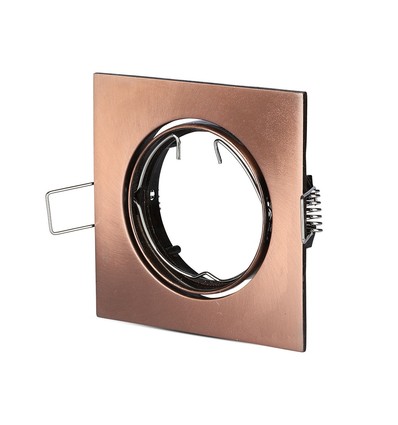 GU10 indbygningsspot - Firkantet, bronze, zink legering, hul: Ø7,4 cm, mål: 8,2 x 8,2 cm