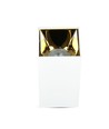 GU10 kvadratisk påbygningsspot - Hvid/Guld, aluminium, max 35W, 8x8cm