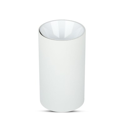 GU10 påbygningsspot - Rund, hvid/krom, Ø8cm, aluminium, uden lyskilde