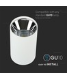 GU10 påbygningsspot - Rund, hvid og krom, aluminium, uden lyskilde
