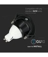 Vt-873 lampefatning GU10 - rund, sort