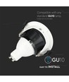 Vt-884 lampe GU10 - halvcirkel, hvid+sort