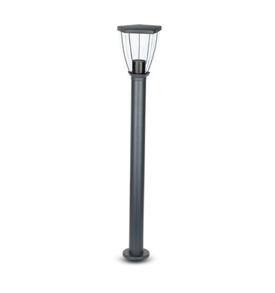 E27 havelampe i rustfrit stål - 80cm, sort/grå, IP44 udendørs, uden lyskilde
