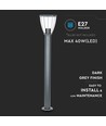 E27 havelampe i rustfrit stål - 80cm, sort/grå, IP44 udendørs, uden lyskilde