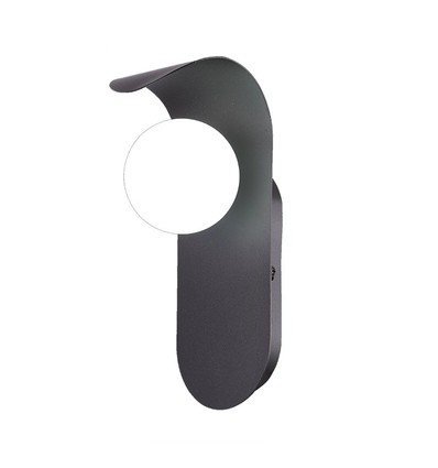 Designer G9 væglampe - Sort, stål og glas, max 5W LED, IP20 indendørs