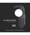 Designer G9 væglampe - Sort, stål og glas, max 5W LED, IP20 indendørs