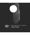 Designer G9 væglampe - Sort, stål og glas, max 5W LED, IP20 indendørs
