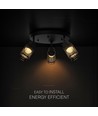 18W LED designer loftslampe - Ø30cm, 3000K, mat sort, IP20 indendørs